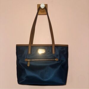 Michael Kors Kempton Style Navy Blue Tote Bag with Gold Hardware
